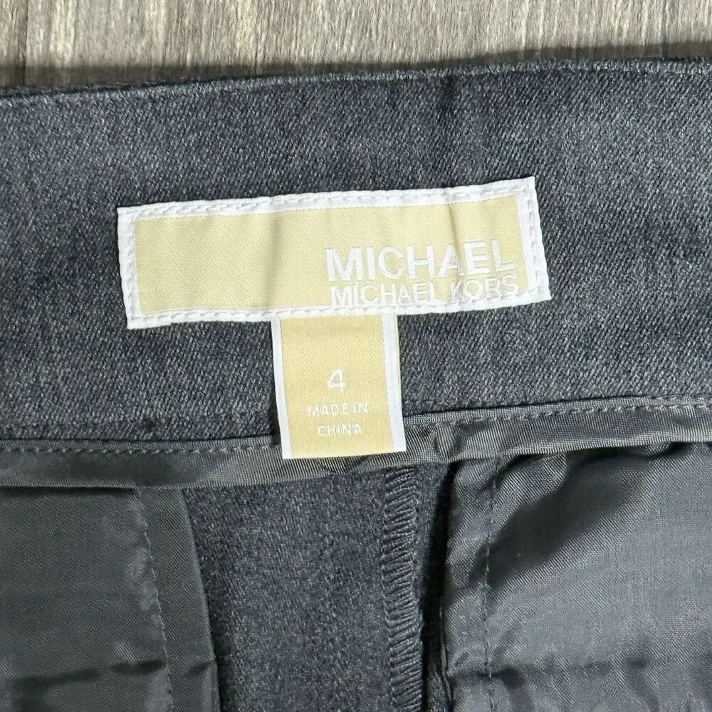 Michael Kors Basics Dress Pants Womens 4 Gray Slim Work Career Office NWT - Picture 3 of 8